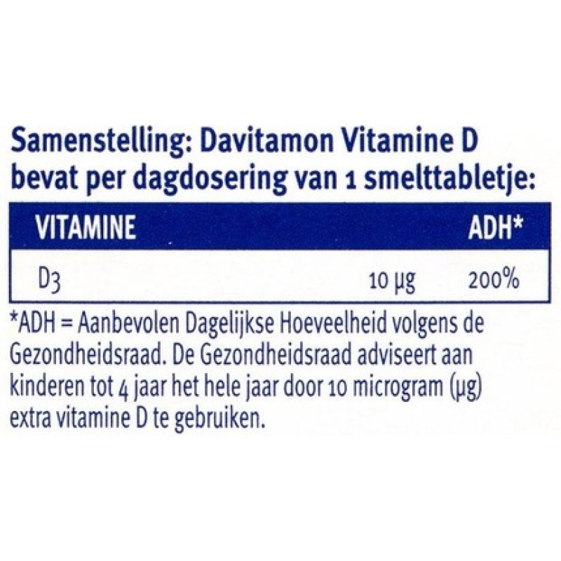 Davitamon Vitamin D Children - Growth And Development - Dietary Supplement - Melting Tablet 50 Pcs