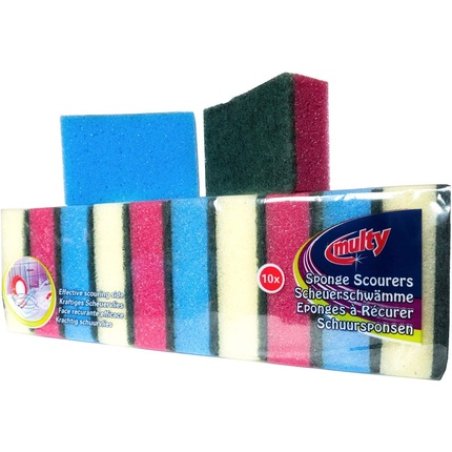 Multy Sponge Scourers for Kitchens Bathrooms and Heavy Duty Cleaning