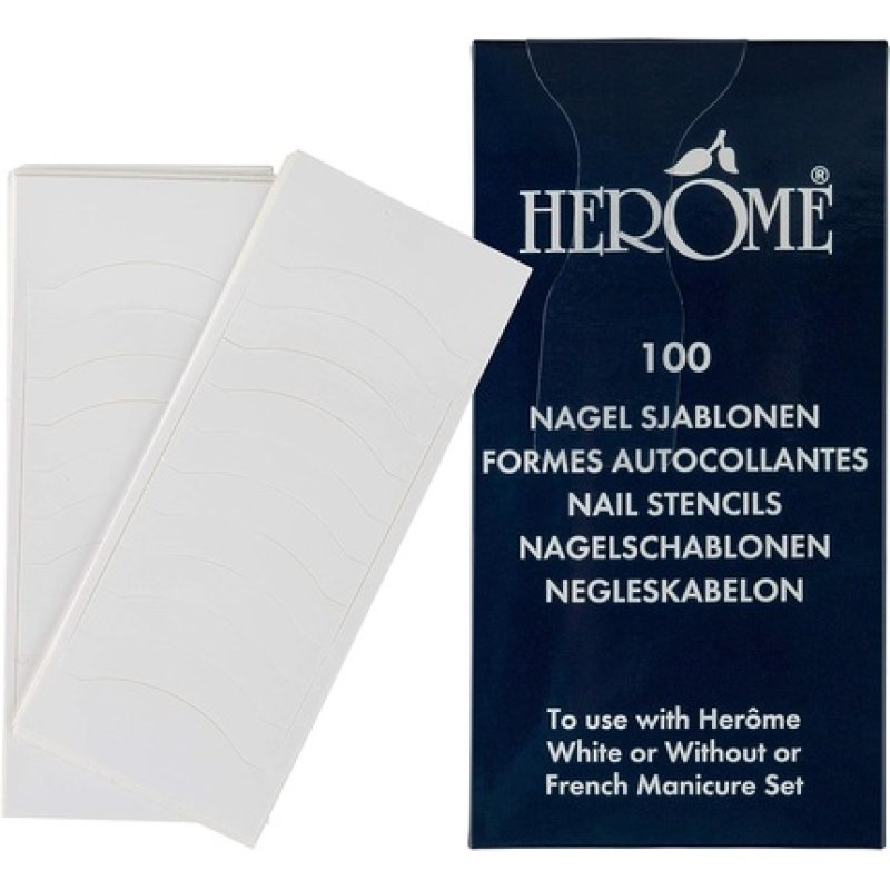 Herome Nail Stencils Tool to Draw Beautiful Even White-Tips for French Manicure 100pcs