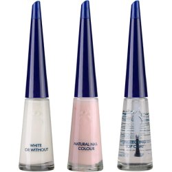 Herome French Manicure Set Pink 3-Step French Manicure Set Nail Polish Whitener and Top Coat for a Natural French