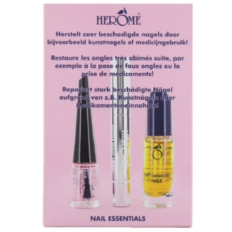 Nail Essentials Nail Care Set - Nail Polish Remover 7ml, Hardener 4ml, Cuticle Treatment 1.3ml