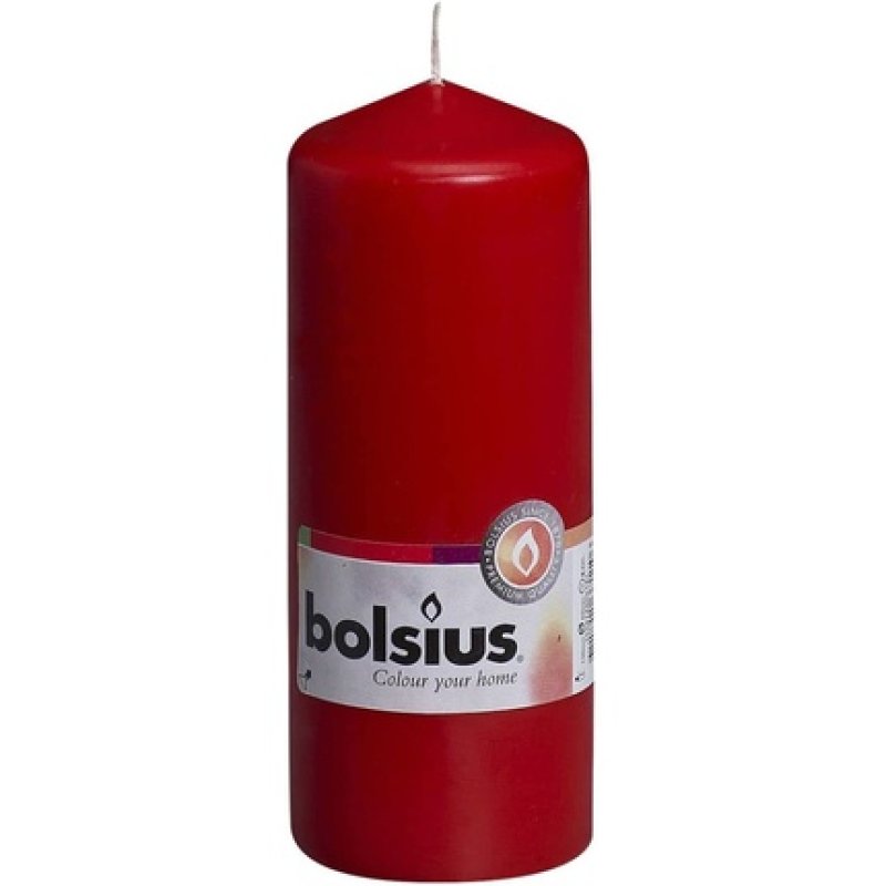 Bolsius Red Pillar Candle 6x6x15 cm