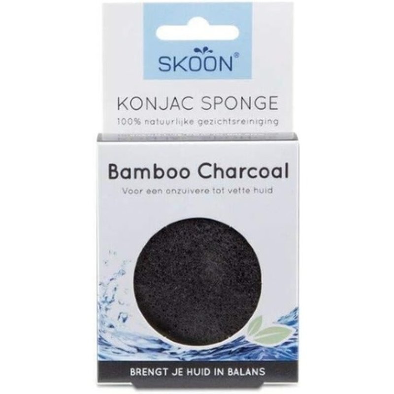 Skoon Konjac Sponge Bamboo Charcoal Organic