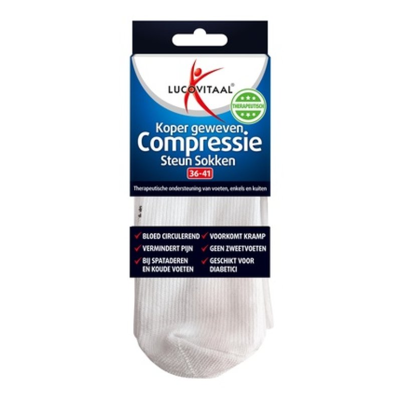 Lucovitaal Compression Copper Socks 36-41 White