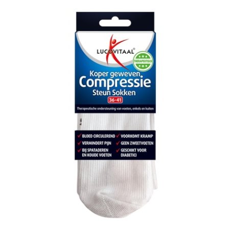 Lucovitaal Compression Copper Socks 36-41 White