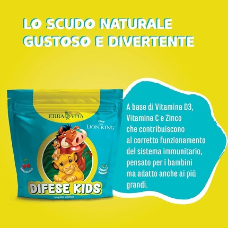 Erba Vita Difese Kids Food Supplement for Children 30 Gummies