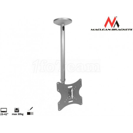 Support plafond Maclean MC-504S pour écran plat de 23" à 42" (30kg max)