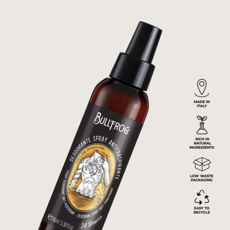 Bullfrog Antiperspirant Deodorant Spray 100ml - Leaves Skin Fresh and Dry