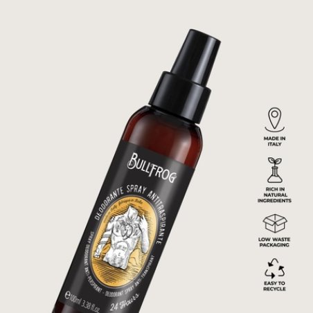 Bullfrog Antiperspirant Deodorant Spray 100ml - Leaves Skin Fresh and Dry