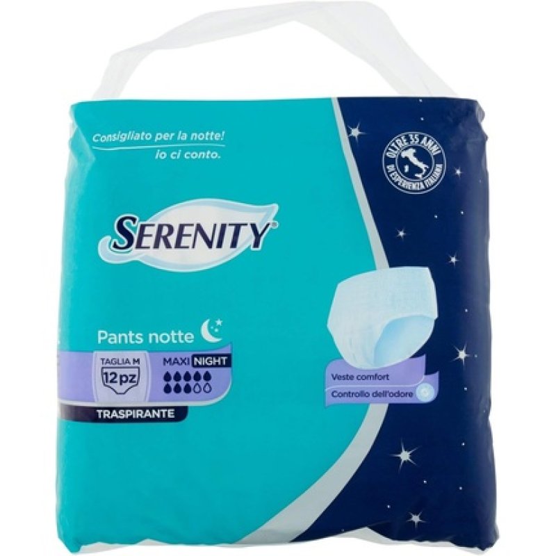 Serenity Maxi Night Pants Absorbent Underpants 12 Pieces - Pack of 12
