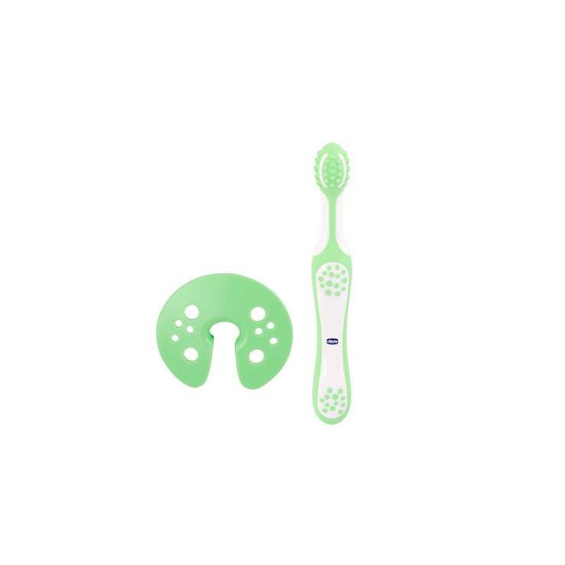 Chicco 00006961000000 brosse à dents Ensemble de brosses à dents Vert, Blanc Bébé
