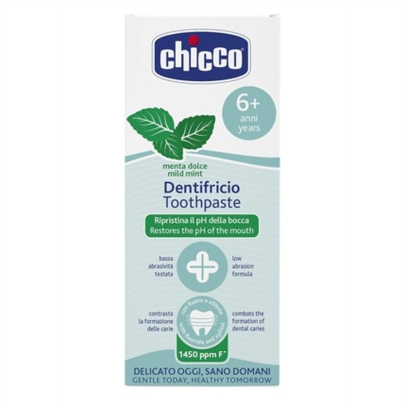 Chicco Children's Mint Toothpaste with Low Abrasiveness, Betaine, and Vitamin