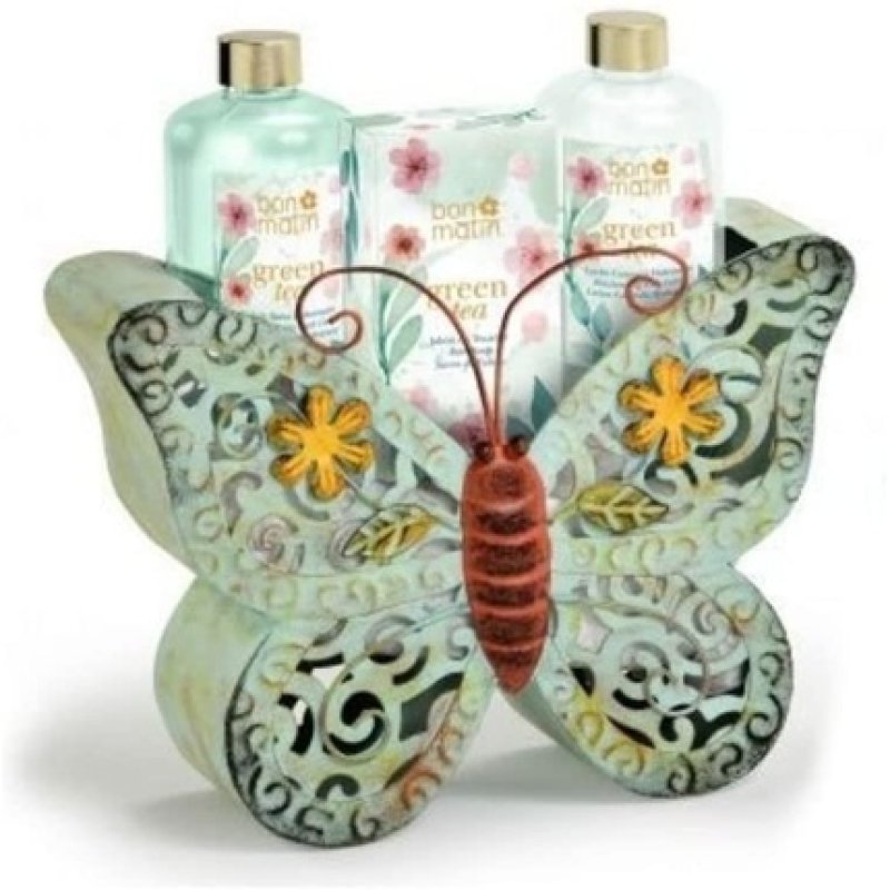 Bon Matin Cesta Baño Té Verde Mariposa