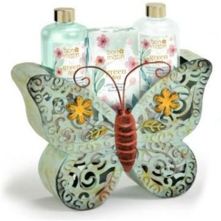 Bon Matin Cesta Baño Té Verde Mariposa