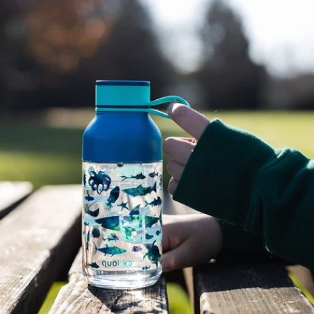 Quokka Kids Tritan Ice Bottle With Hanger Sea Animals 430 Ml 430ml Sea Animals