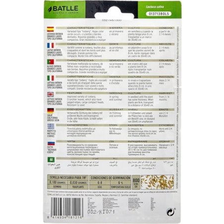 Semillas Batlle Lettuce BIG LAKES Great Lakes California Type