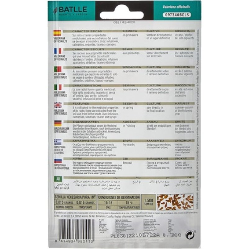 Batlle Aromatic Seeds Valerian Officinalis 0.5g