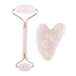 Rose Quartz Jade Roller & Gua Sha Set