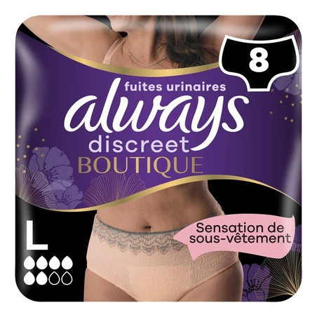 Always Discreet Boutique Size L 8 Pieces - Feminine Incontinence Products