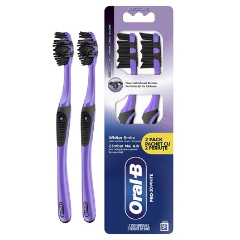 Oral B Oral-B Pro-3dwhite Charcoal Manual Toothbrush Deep Clean & Whitening