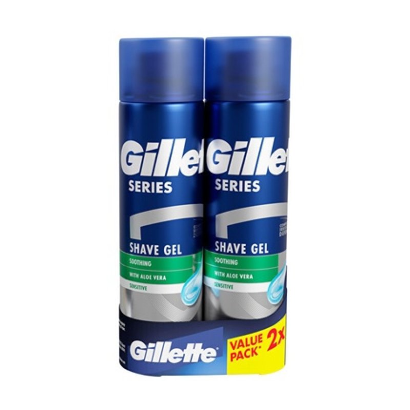 Gillette Gift Set Of Shaving Gels For Sensitive Skin - 2 X 200 Ml