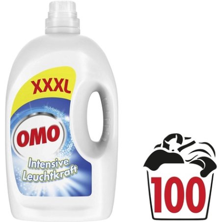 Omo Liquid Detergent for Radiant and Hygienic Cleanliness Intense Brightness XXXL with Brightness Booster 100 Wash Loads