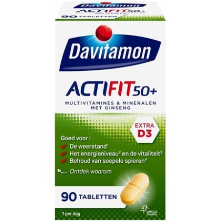 Davitamon Actifit 50 With Ginseng - Multivitamin For Over 50s - 90 Tablets - Dietary Supplement