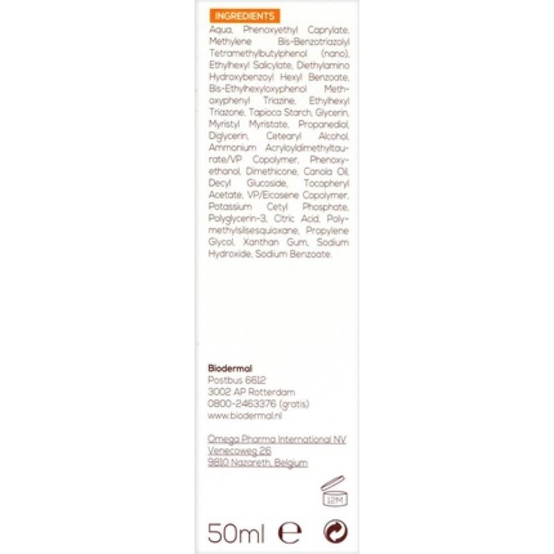 Biodermal Sunscreen For Sensitive Skin - Spf 50 - Sunscreen For The Face - 50ml