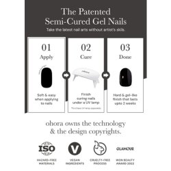 ohora Semi Cured Gel Nail Strips N Mulberry - Works with UV Nail Lamps Salon-Quality Long Lasting Easy to Apply &