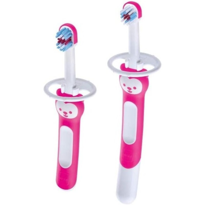 Mam Learn to Brush Set Children's Teeth Toothbrush with Long Handle for Oral Hygiene Soft Toothbrushes for 5 Months