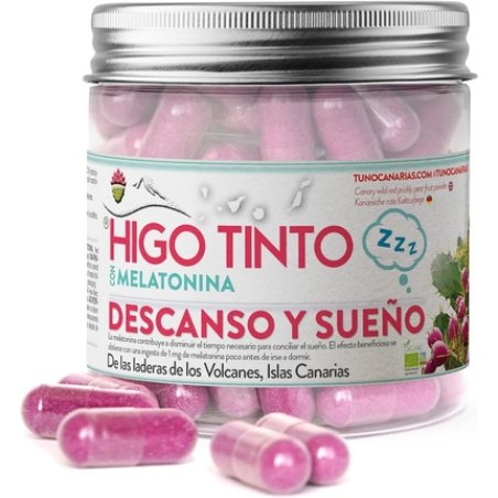 Cápsulas de Higo Tinto Canario Nutritional Supplement Rich in Fiber, Vitamins, Minerals, and Amino Acids Melatonin