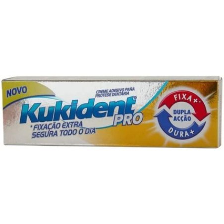 Kukident Pro Plus Double Action Adhesive Cream for Full or Partial Dentures 60 Grams