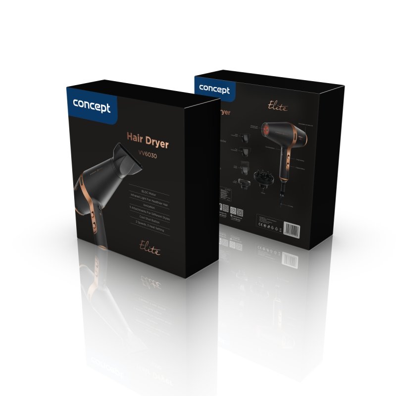 Concept VV6030 sèche-cheveux 2200 W Noir, Bronze