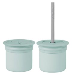 Minikoioi Glass with Straw Sip & Snack Mint