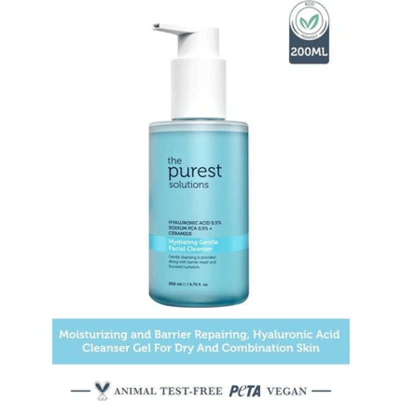 The Purest Solutions Hyaluronic Acid Sodium PCA Ceramide Hydrating Gentle Facial Cleanser 200ml