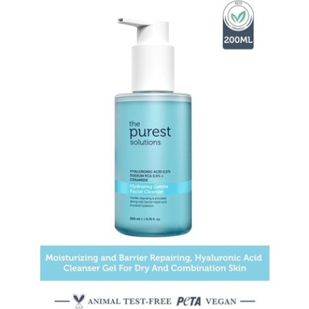 The Purest Solutions Hyaluronic Acid Sodium PCA Ceramide Hydrating Gentle Facial Cleanser 200ml