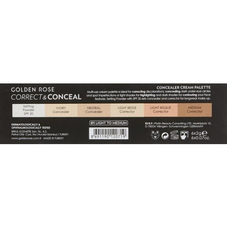 Golden Rose Cream Concealer Makeup Palette 6 Colors