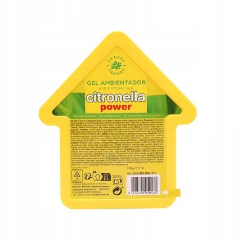 La Casa De Los Aromas Citronella Power Gel Air Freshener With Lemon Grass Scent 100g