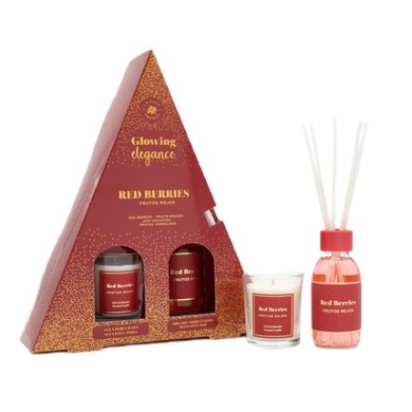 La Casa De Los Aromas Scented Sticks Red Fruits 95ml And Scented Candle Red Fruits 120g