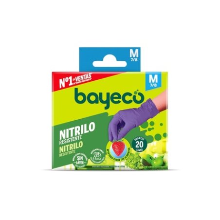 Bayeco Single-use Nitrile Gloves Purple Ambidextrous Powder and Latex Free Textured Fingers for Better Grip Size M Pack