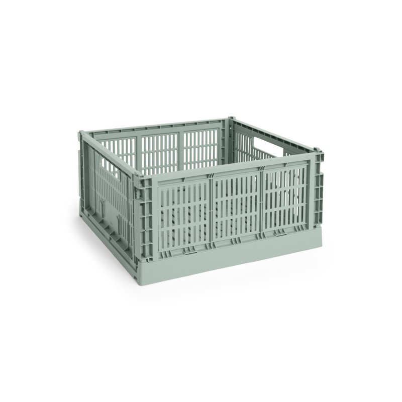 HAY - Colour Crate L Square Storage Crate (Sage Green)
