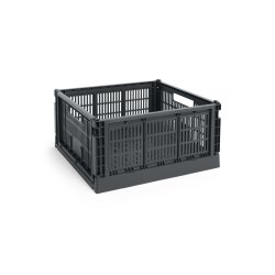 HAY - Colour Crate L Square Storage Crate (Charcoal)