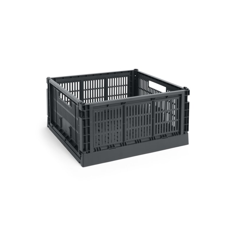 HAY - Colour Crate L Square Storage Crate (Charcoal)