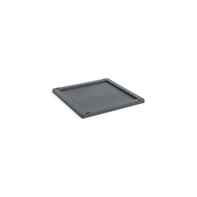 HAY - Colour Crate Plastic Lid Square & Cube M (Charcoal)