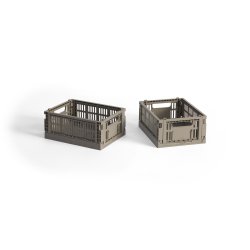 HAY - Colour Crate Mini Storage Crate (Warm Grey) - Set of 2