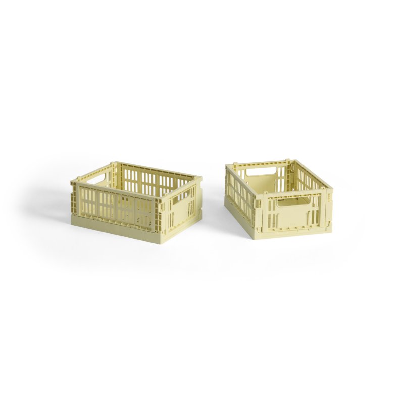 HAY - Colour Crate Mini Storage Crate (Light Yellow) - Set of 2