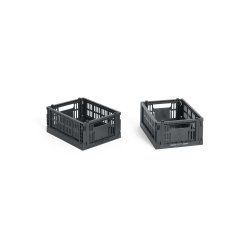 HAY - Colour Crate Mini Storage Crate (Charcoal) - Set of 2