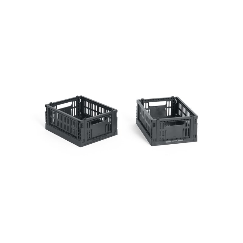 HAY - Colour Crate Mini Storage Crate (Charcoal) - Set of 2