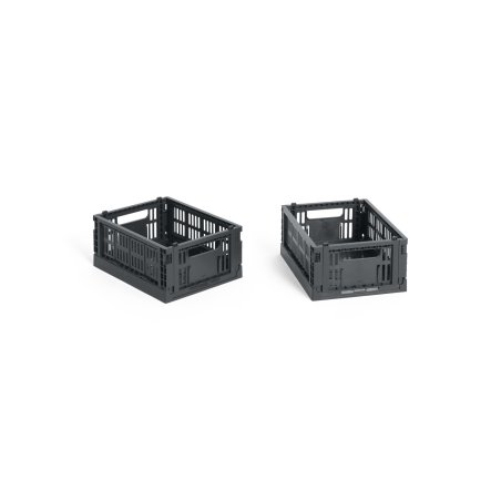 HAY - Colour Crate Mini Storage Crate (Charcoal) - Set of 2