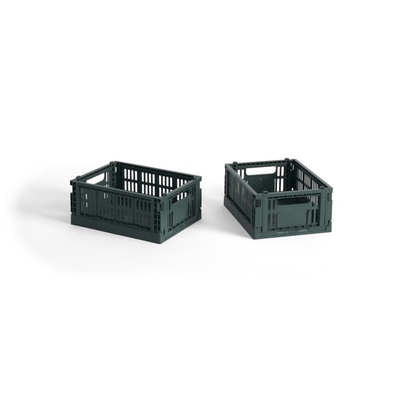 HAY - Colour Crate Mini Storage Crate (Dark Green) - Set of 2